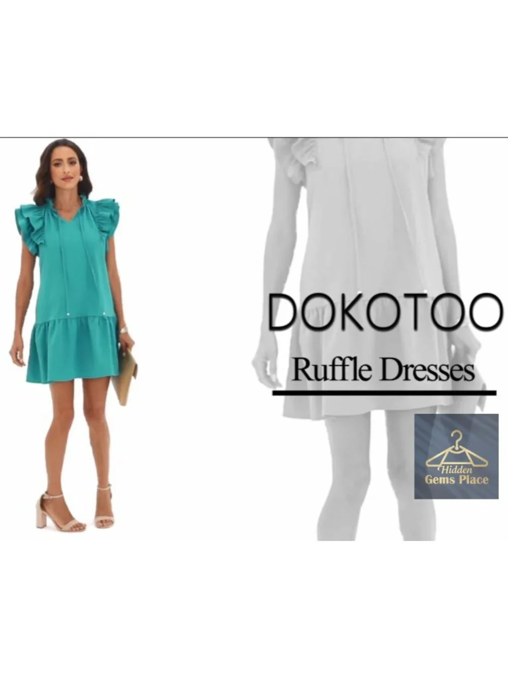 Ruffle Cap Sleeve Mini Sundress with Pockets